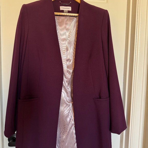 Calvin Klein Longline Open-Front Blazer - Size 16 - Picture 1 of 3